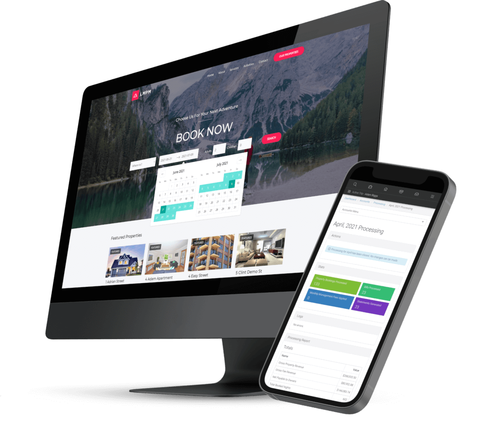 LMPM property management software screenshots in 2 devices